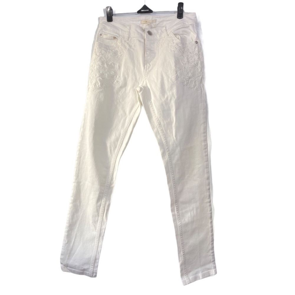 MAJE Embroidered Flowers White Jeans size 24 XS